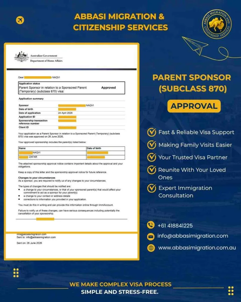 Australia Parent Sponsor Approval Abbasi Migratio