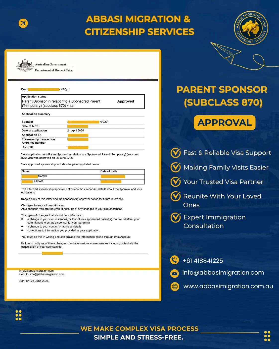 Parent Sponsor Subclass 870 Abbasi Migration