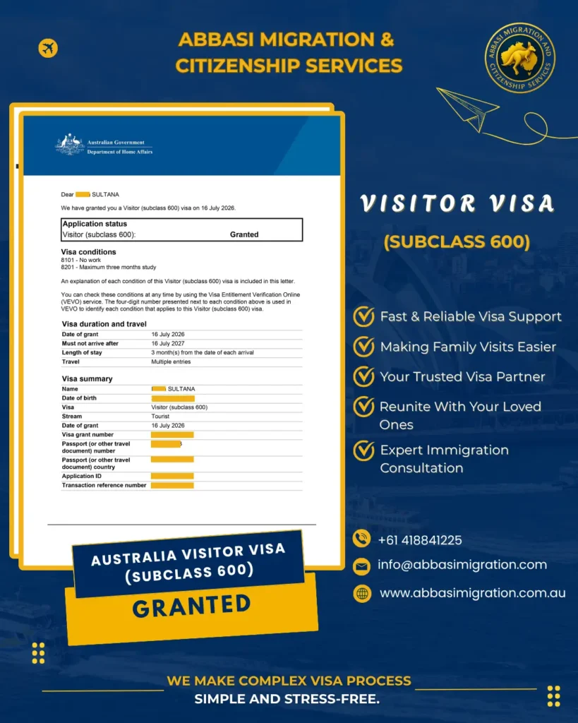 Visitor Visa Abbasi Migration _ Citizenship Services