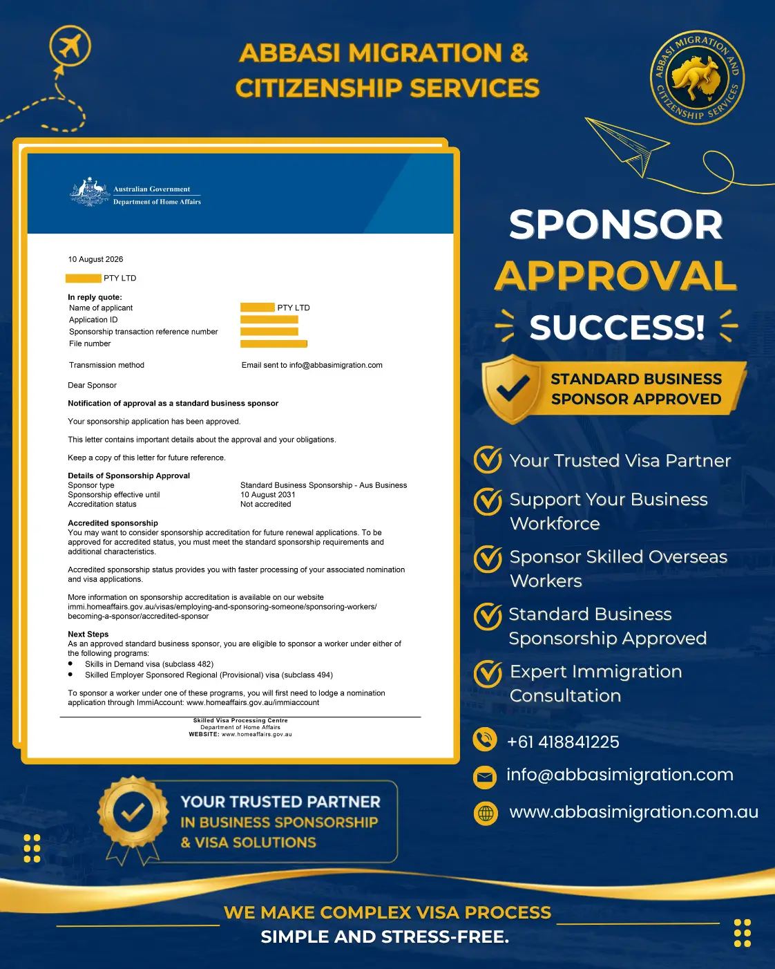 Sponsor Approval Abbasi Migration & Citizenship Services