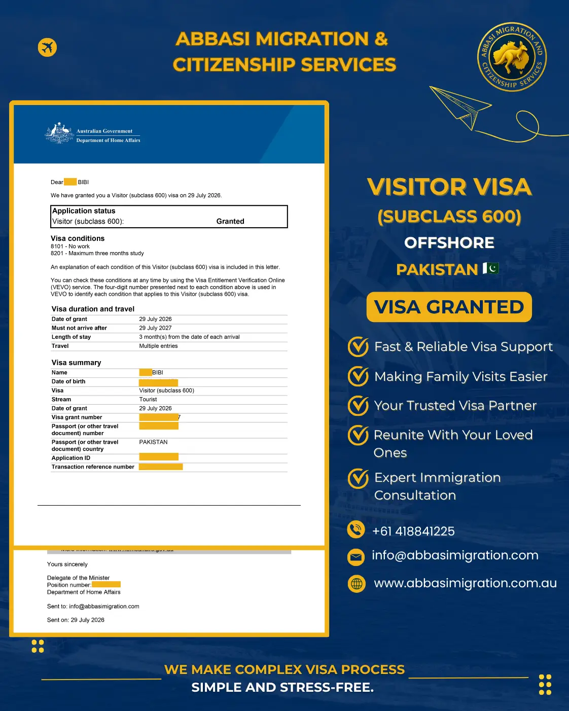 Visitor Visa Abbasi Migration & Citizenship Services